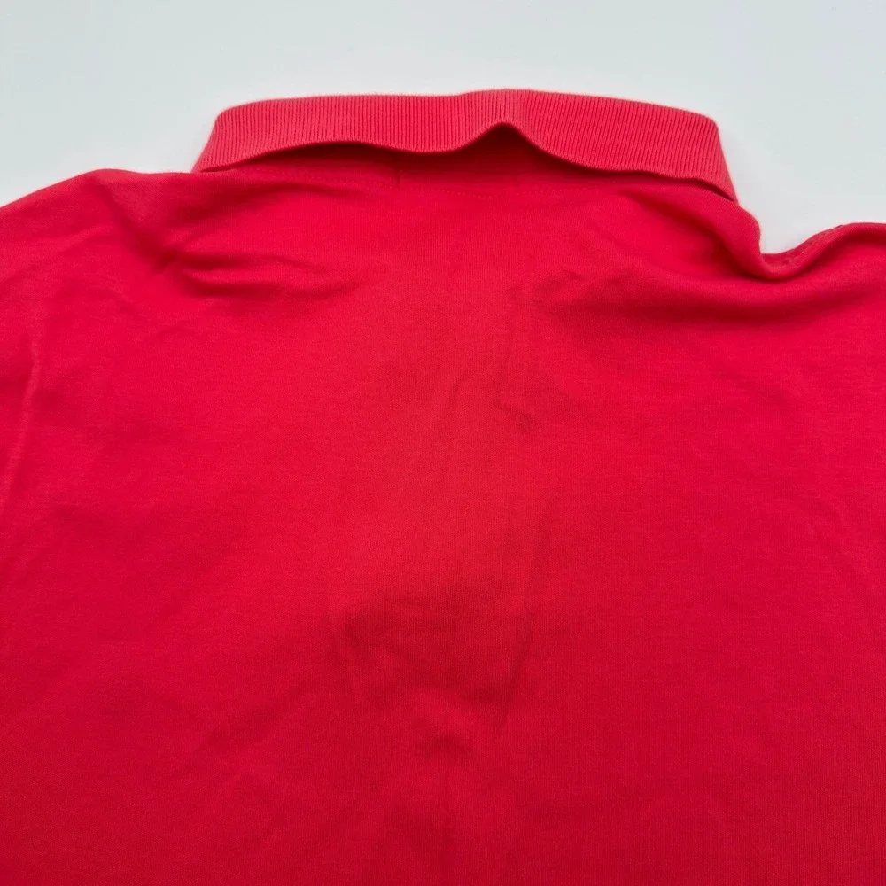 Polo Ralph Lauren Mens Medium Red Short Sleeve Custom Fit Pique Polo Shirt